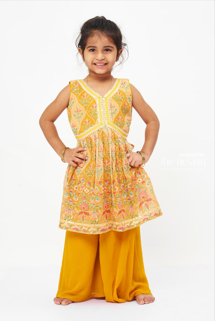 Girls Festive Wear Kurti and Palazzo | Diwali New Collections 2023 | The  Nesavu – The Nesavu